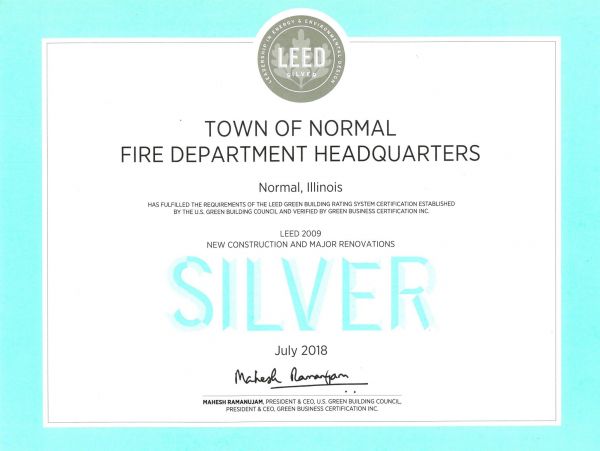 LEED Silver Certificate example